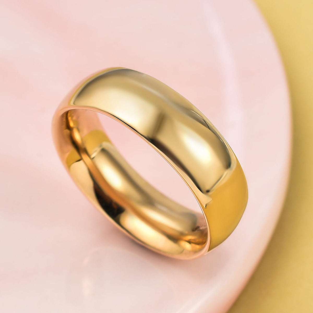9K Yellow Gold Band Ring (6MM) 7539477 1