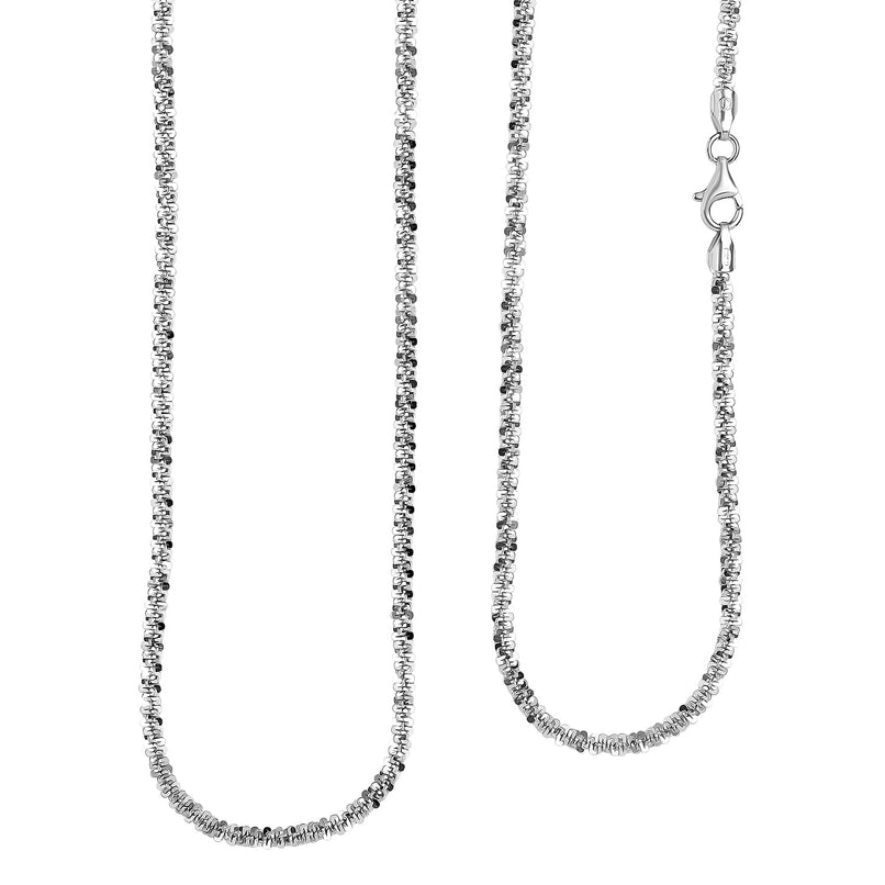 Closeout Deal - Rhodium Overlay Sterling Silver Necklace (Size - 30) with Lobster Clasp, Silver Wt. 18.54 Gms.