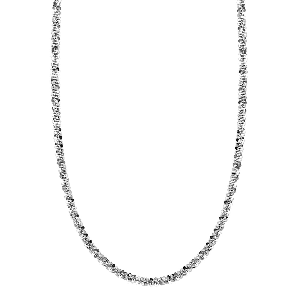 Closeout Deal - Rhodium Overlay Sterling Silver Necklace (Size - 30) with Lobster Clasp, Silver Wt. 18.54 Gms.