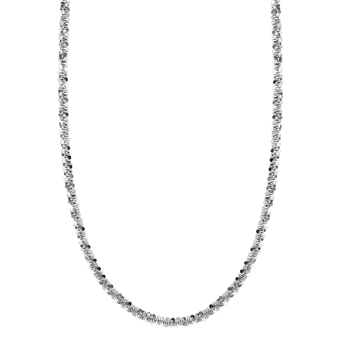 Closeout Deal - Rhodium Overlay Sterling Silver 2.6MM Rock Chain Necklace (Size - 30) with Lobster Clasp 8183883 5