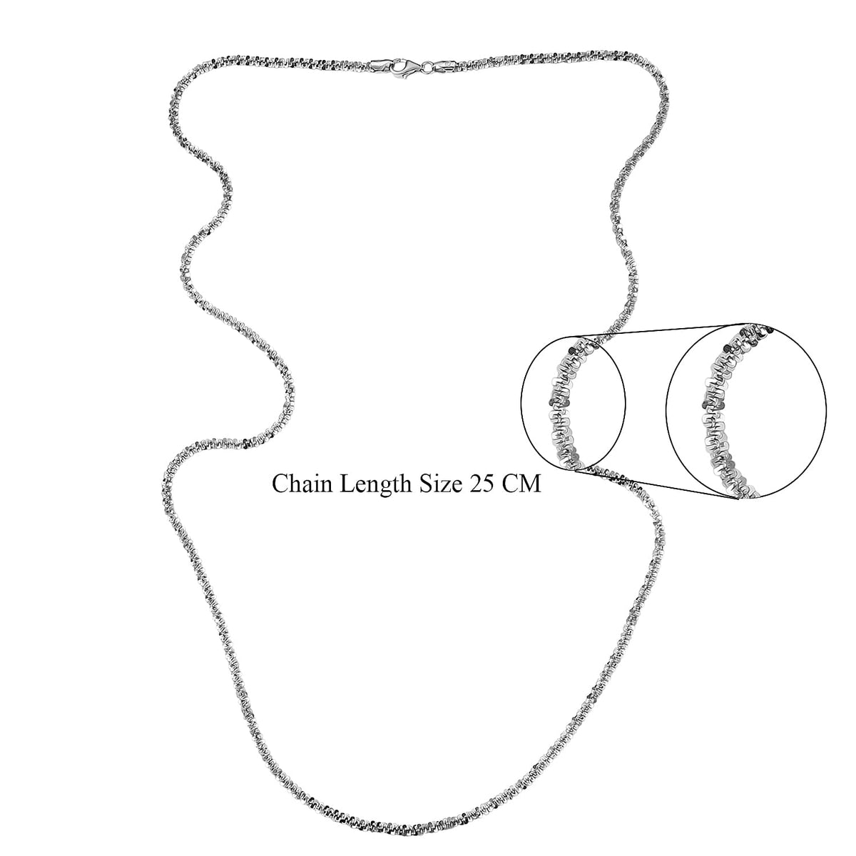 Closeout Deal - Rhodium Overlay Sterling Silver 2.6MM Rock Chain Necklace (Size - 30) with Lobster Clasp 8183883 11