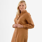 Closeout Deal- Stylish Longline Button-Down Shirt (Size 10) - Mustard Yellow