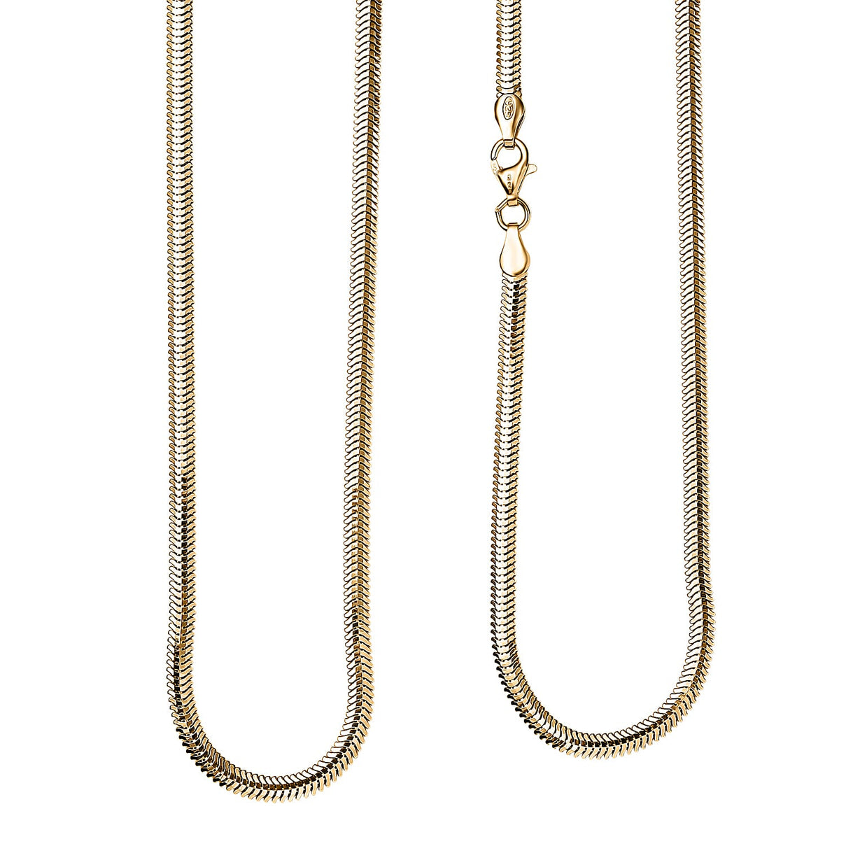 Sterling Silver 3MM Dragon Tail Chain Necklace with Lobster Clasp in Yellow Gold Plating 20 Inches 8183812 0