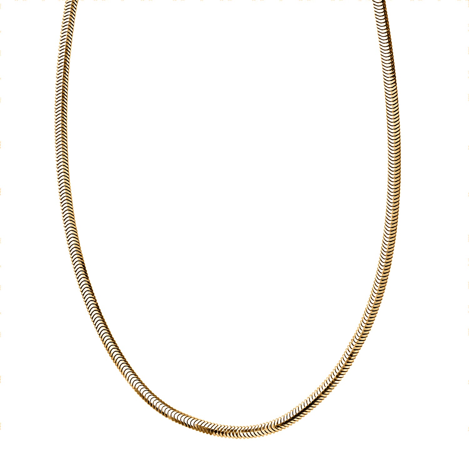 Sterling Silver 3MM Dragon Tail Chain Necklace with Lobster Clasp in Yellow Gold Plating 20 Inches 8183812 3