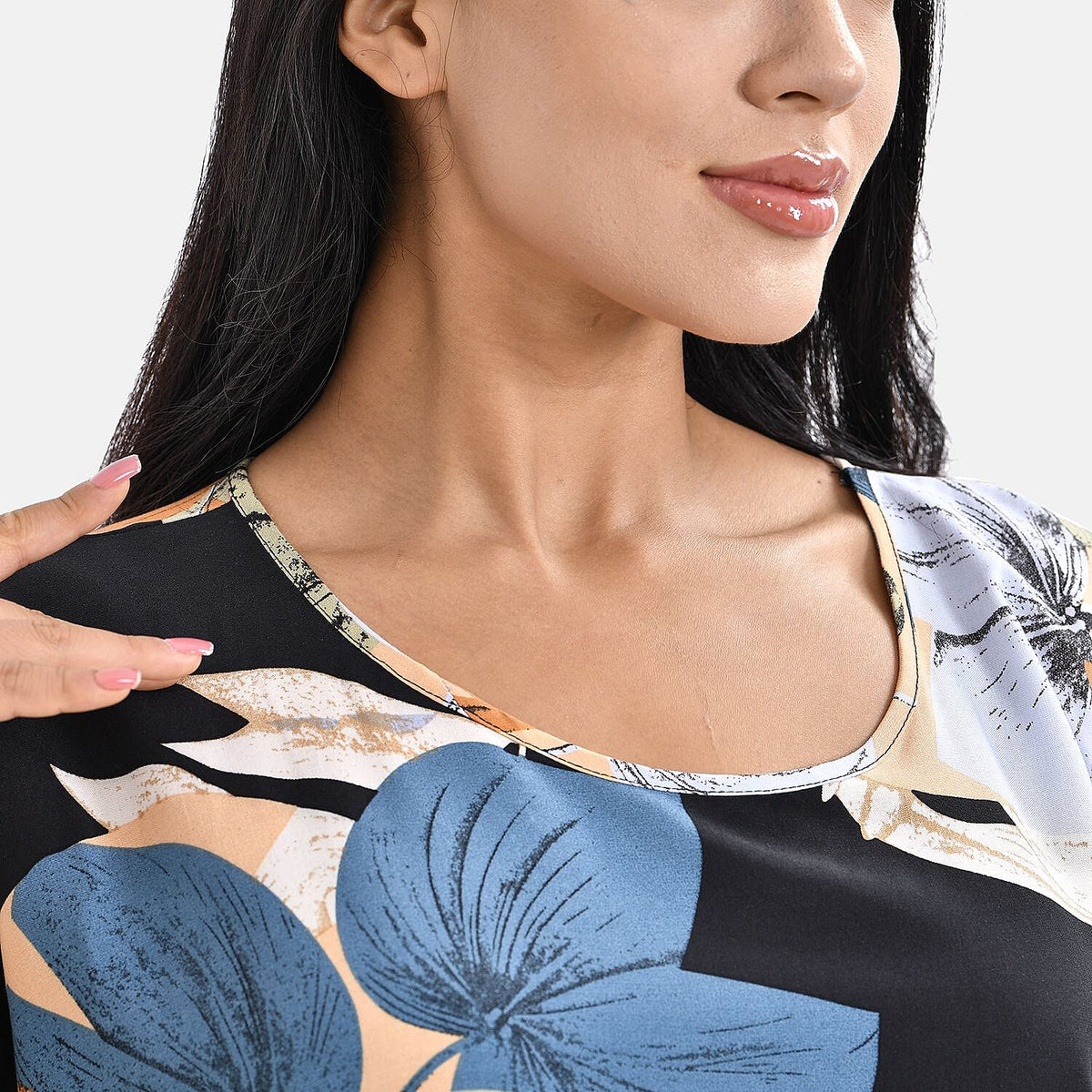 Closeout Deal Printed Maxi Kaftan Dress 7504587 4