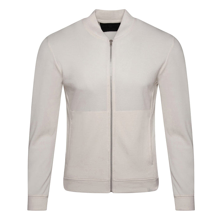 Closeout- Soulstar Knitted Textured Layering Full-Zip Jacket (Size L) - Ecru 8341081 1