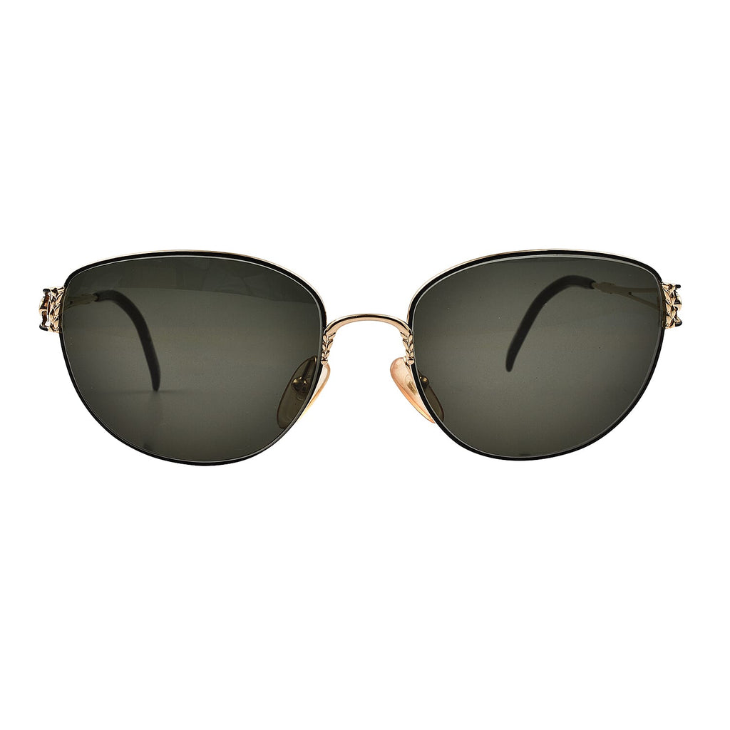Closeout deal - Dior Vintage Metalcat Eye Sunglasses with Green Lenses - Green