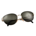 Closeout deal - Dior Vintage Metalcat Eye Sunglasses with Green Lenses - Green