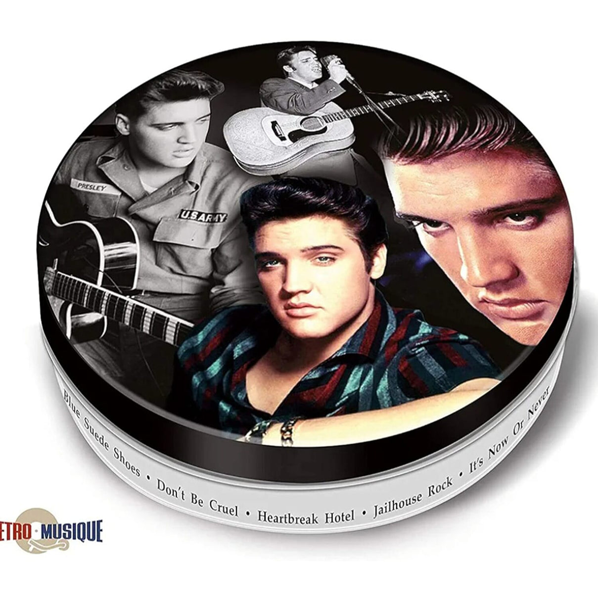 Set of 8 Elvis Presley Music Disc Coasters - Black 7792243 2
