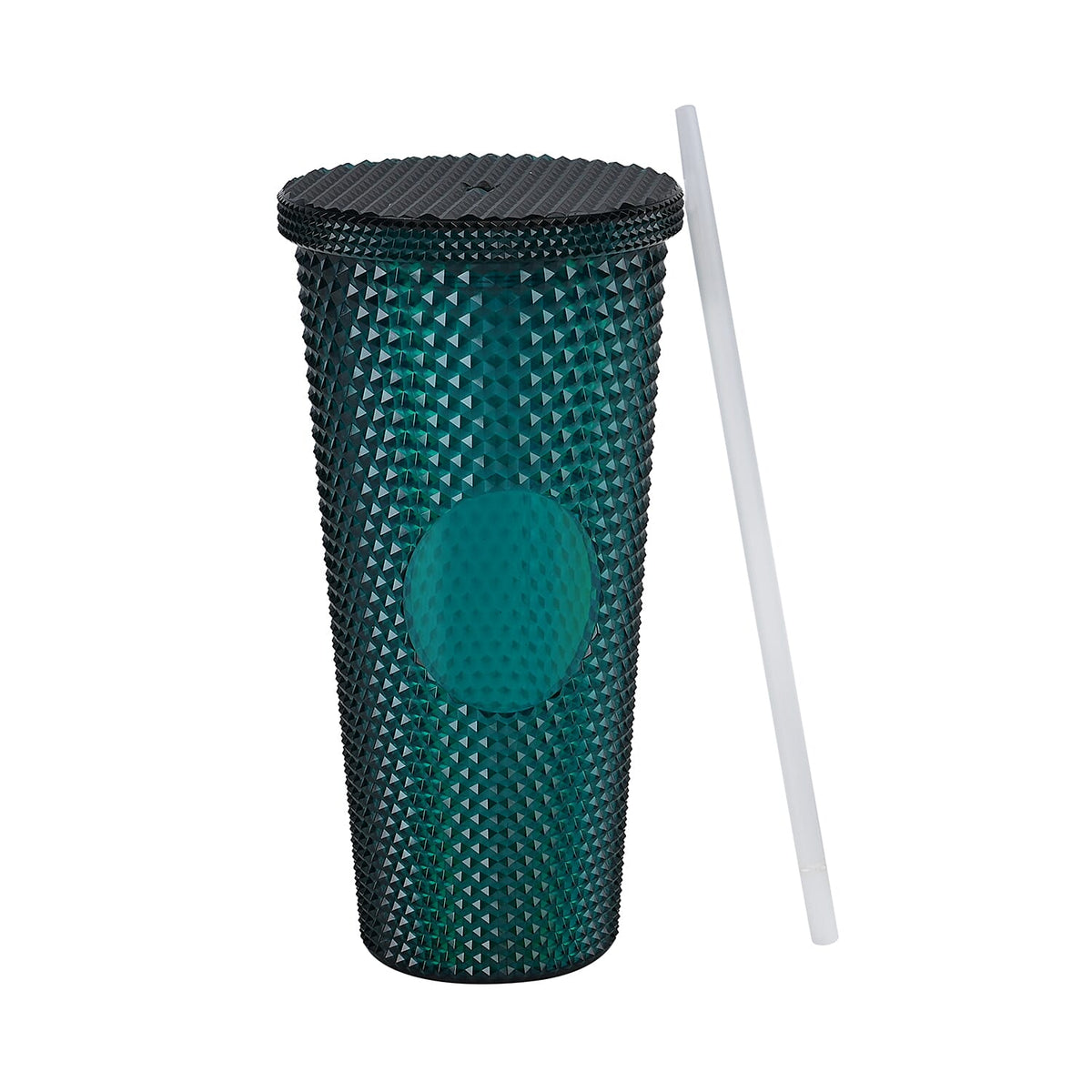 Double Wall Creative Water Tumbler with Silica Gel Straws 600ml - Green 7723942 0