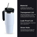Hot or Cold Insulated Mug with Lid and Stainless Steel Straw - White