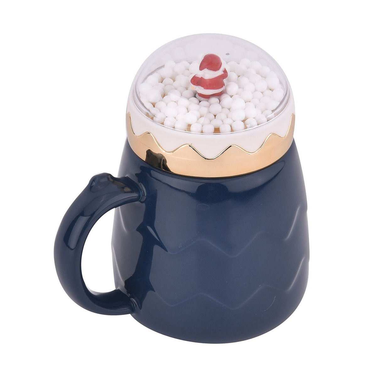 Christmas Ceramic Coffee Mug with Metal Spoon (470ml) - Blue 7542872 5