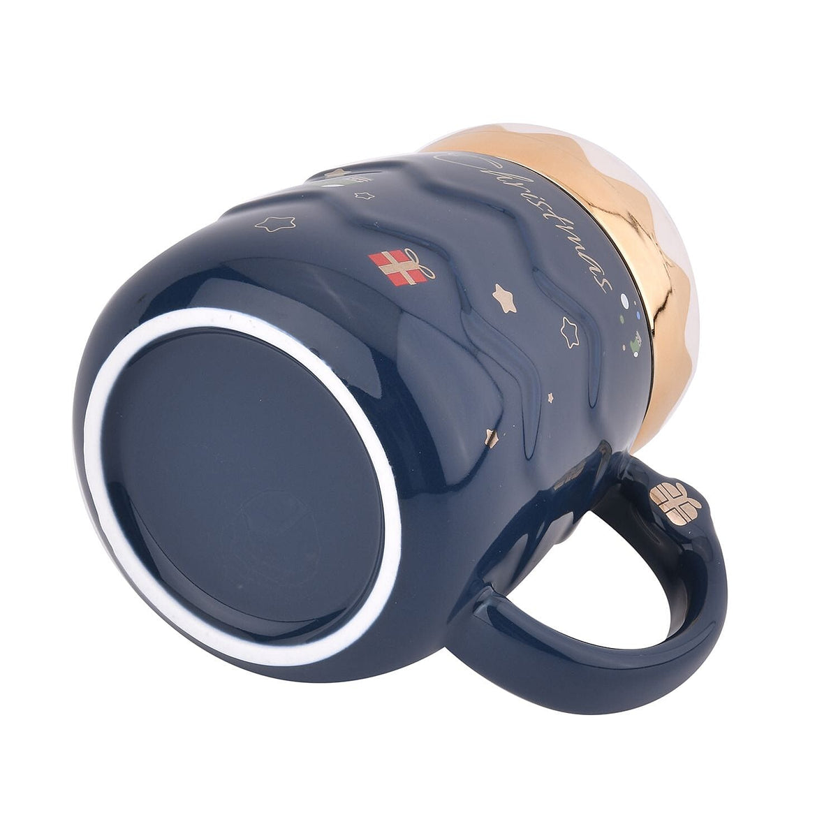 Christmas Ceramic Coffee Mug with Metal Spoon (470ml) - Blue 7542872 6