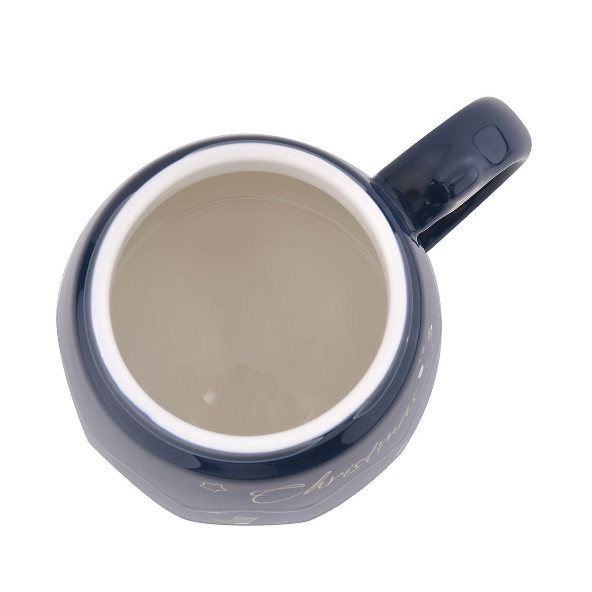 Christmas Ceramic Coffee Mug with Metal Spoon (470ml) - Blue 7542872 7