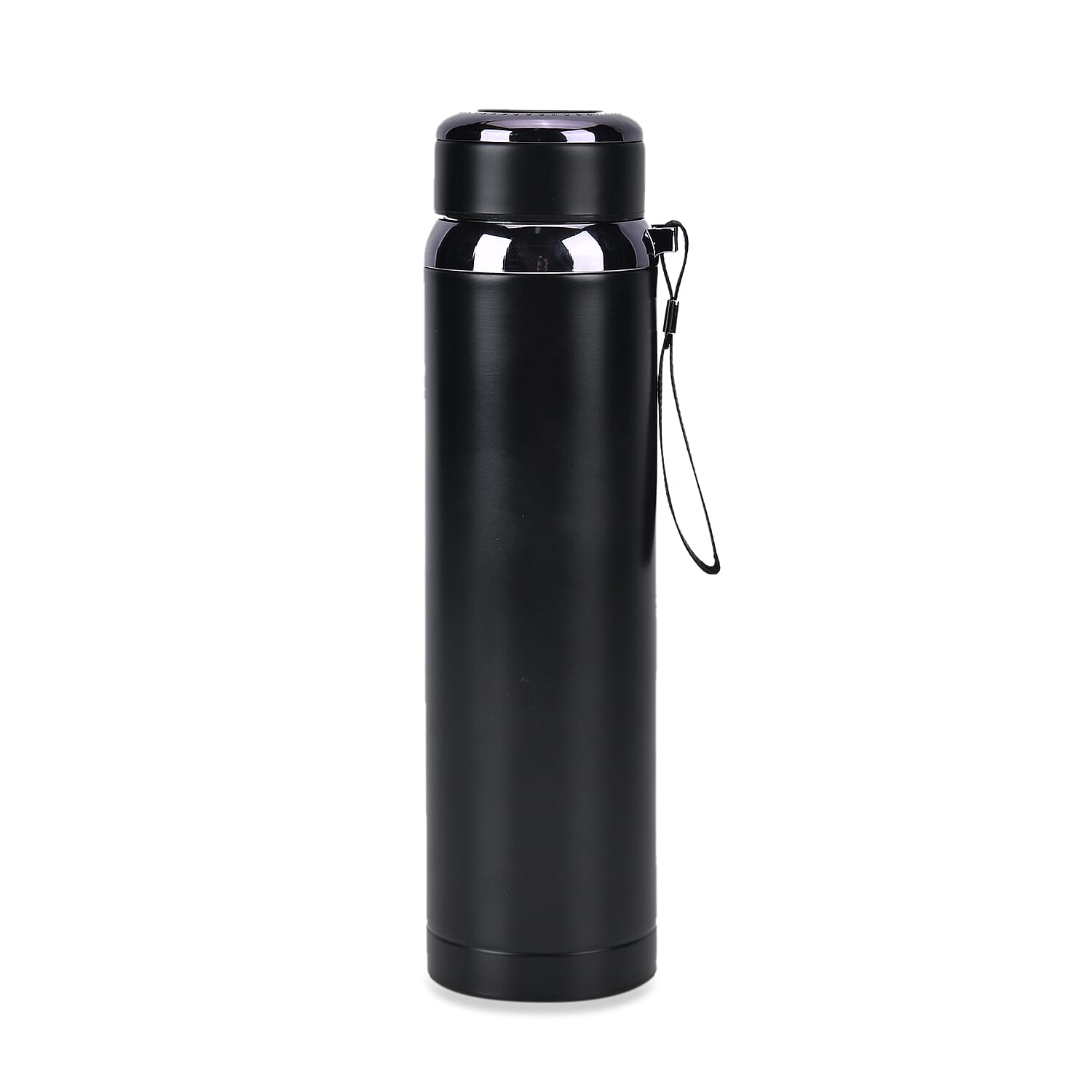 Double Wall Thermos Cup with Stainless Steel Filter and Lanyard 1000ml - Black 7724120 0