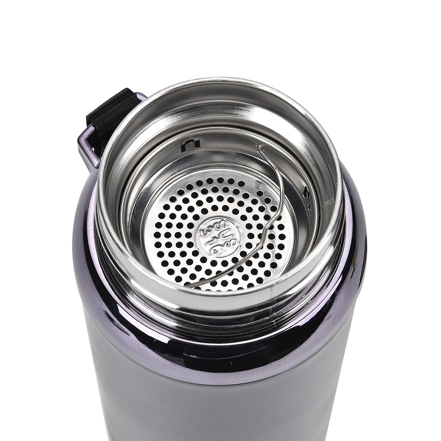 Double Wall Thermos Cup with Stainless Steel Filter and Lanyard 1000ml - Black 7724120 4
