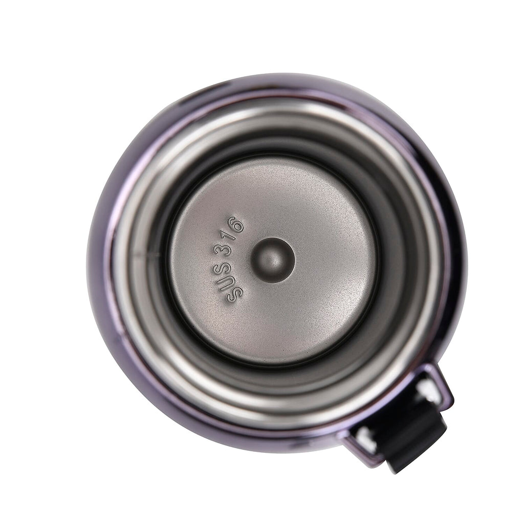 Double Wall Thermos Cup with Stainless Steel Filter and Lanyard 1000ml - Black