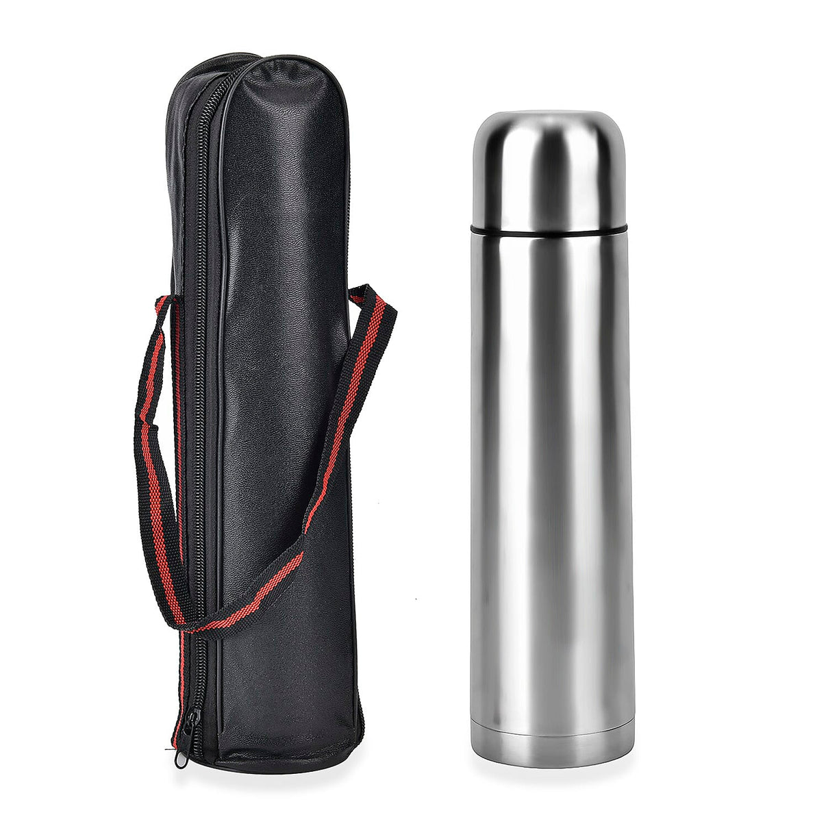 Stainless Steel Double Wall Thermos Flask with Fabric Storage Bags 1000ml - Silver 7724165 2