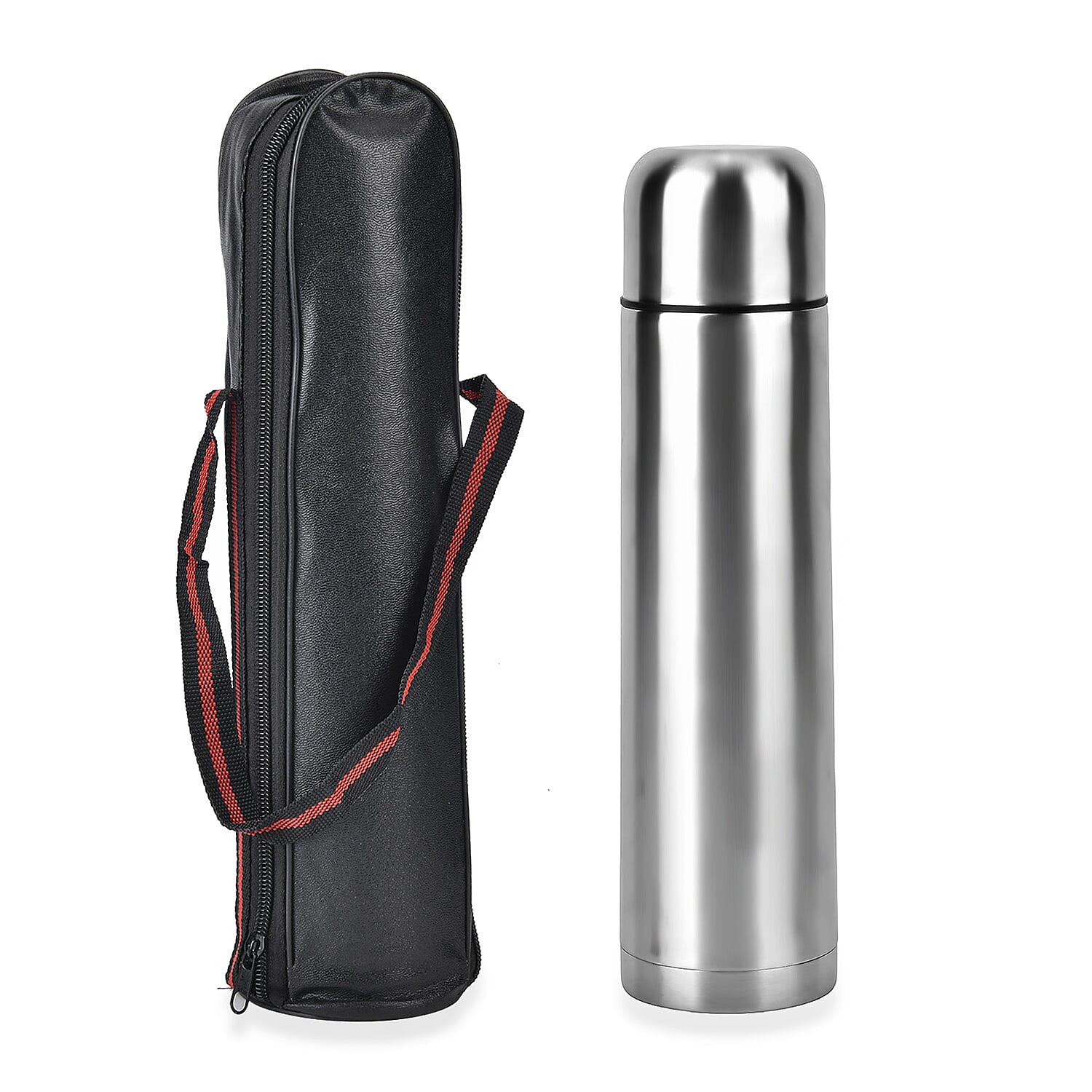 Stainless Steel Double Wall Thermos Flask with Fabric Storage Bags 1000ml - Silver 7724165 2