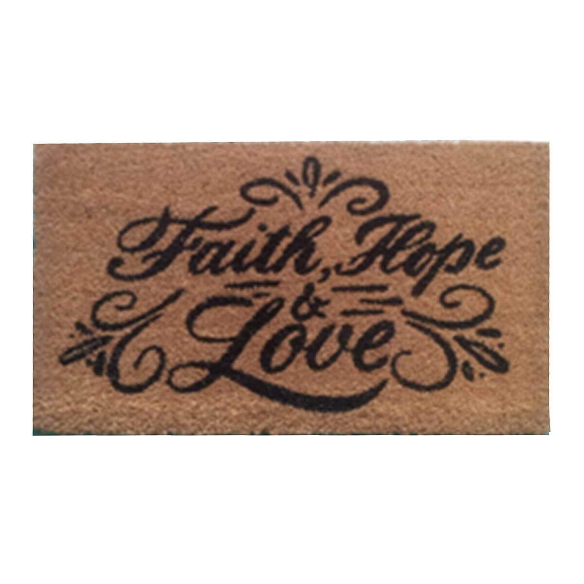 Faith Hope Love Coir Door Mat (Size 75x45 cm) - Brown 7707266 0