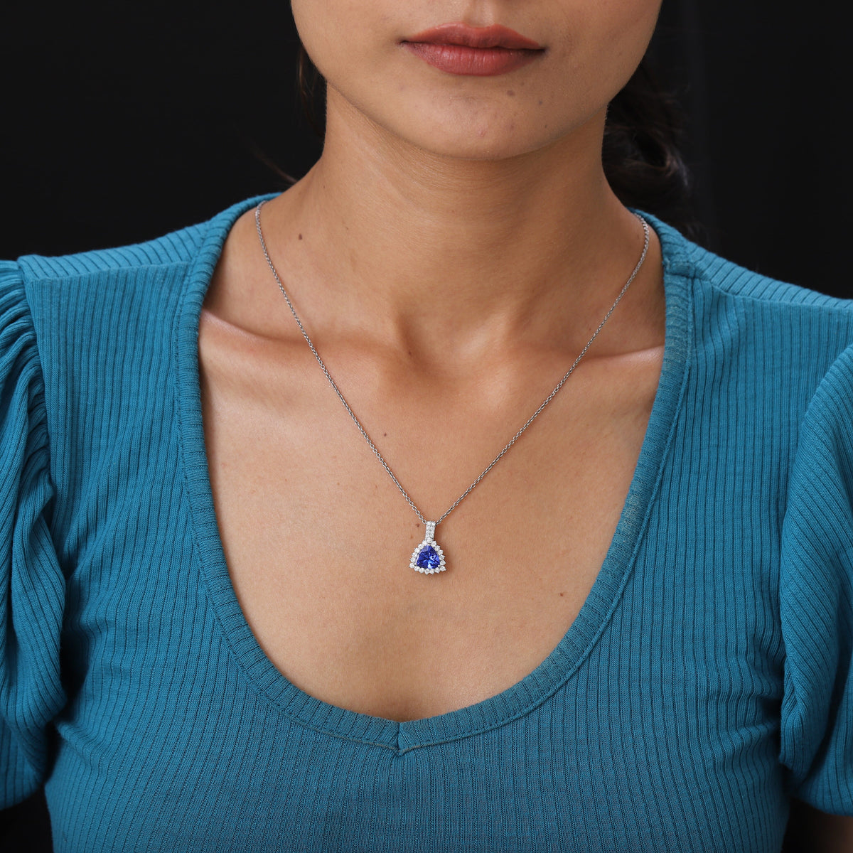 Collector Edition RHAPSODY 2.98 Ct AAAA Tanzanite and Diamond VS EF Halo Pendant in 950 Platinum 3641132 3