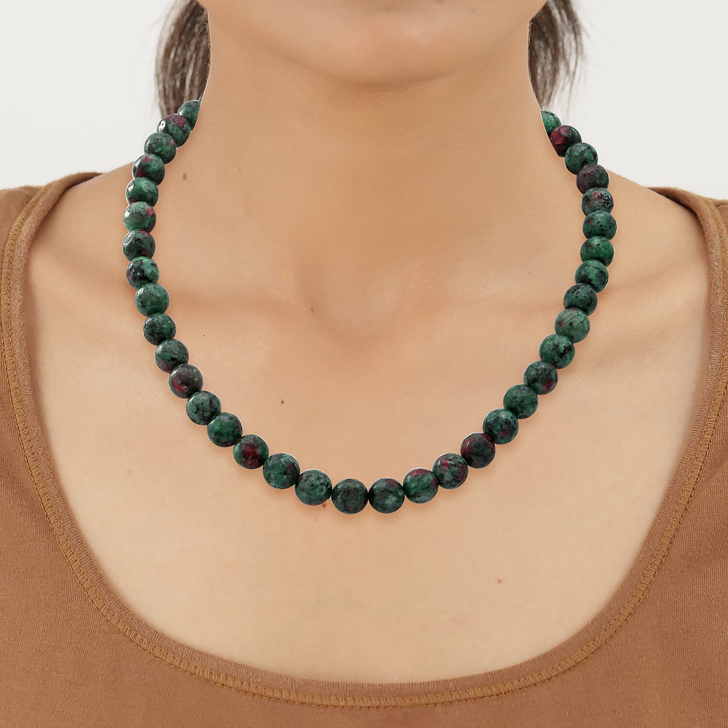 Collectors Edition- Rare Ruby Zoisite Necklace Size 18 in Sterling Silver 6296862 2