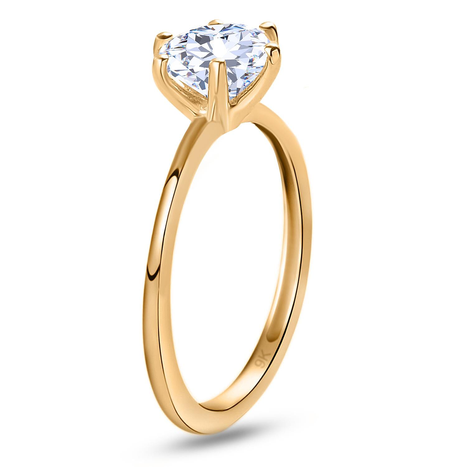 Collectors Edition 9K Yellow Gold Moissanite Solitaire Ring 1.20 Ct 3869043 4