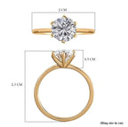 9K Yellow Gold Moissanite Solitaire Ring 1.21 Ct.