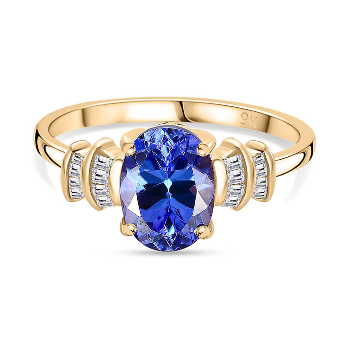 9K Yellow Gold Tanzanite and White Diamond Ring 1.85 ct 7967100 1