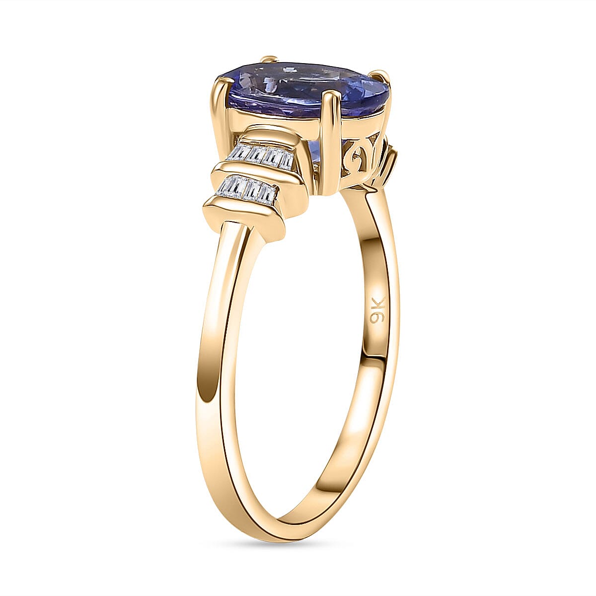 9K Yellow Gold Tanzanite and White Diamond Ring 1.85 ct 7967100 3