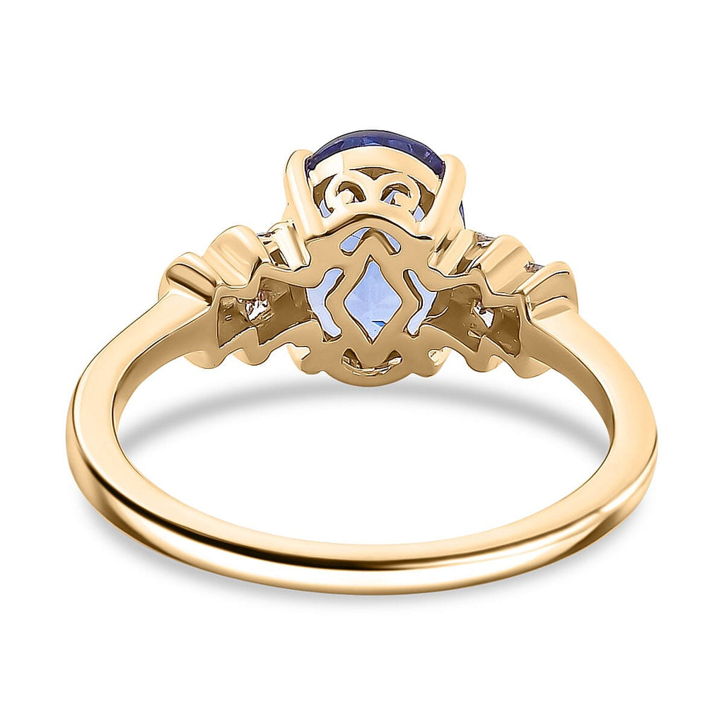 Collectors Edition 9K Yellow Gold Tanzanite & White Diamond  Ring 1.85 ct