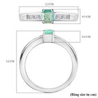 Colombian Emerald & Moissanite Solitaire Ring in Rhodium Overlay Sterling Silver