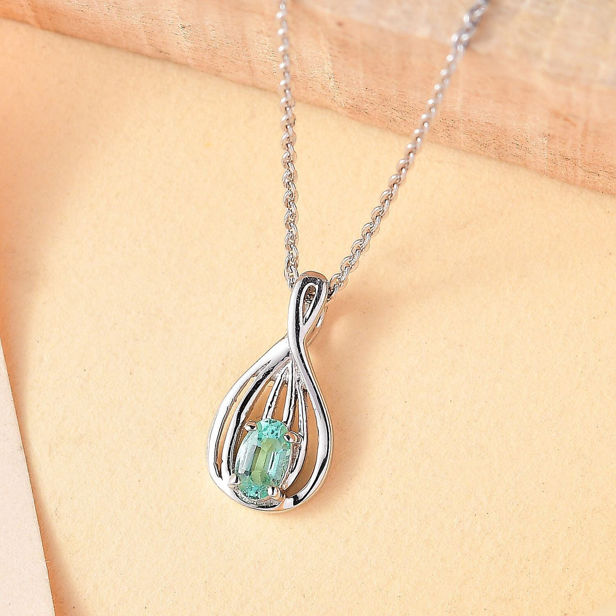 Colombian Emerald Pendant with Chain (Size 20) in Rhodium Overlay Sterling Silver 4307990 3