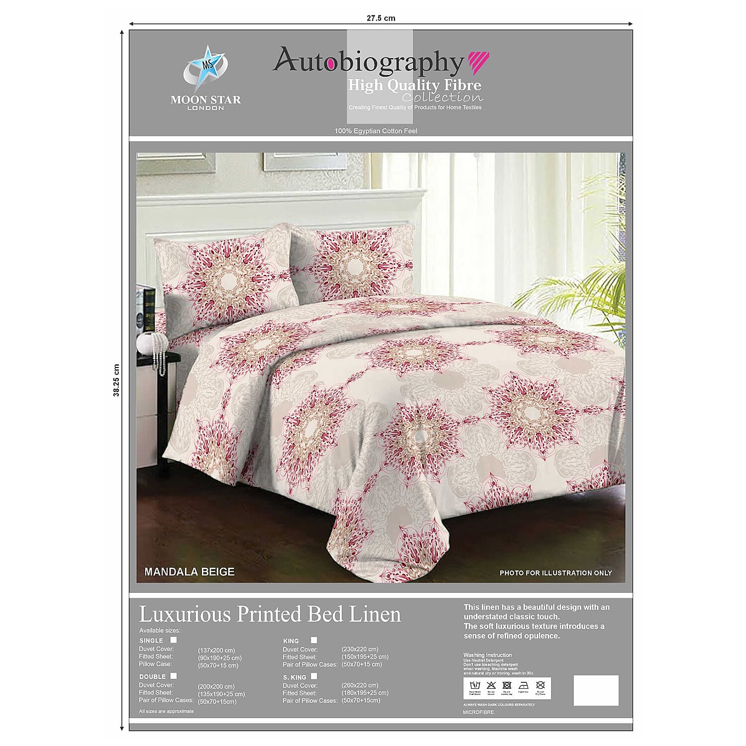 Set of 4Â  Mandala Printed Duvet and Fitted Sheet 8160356 0