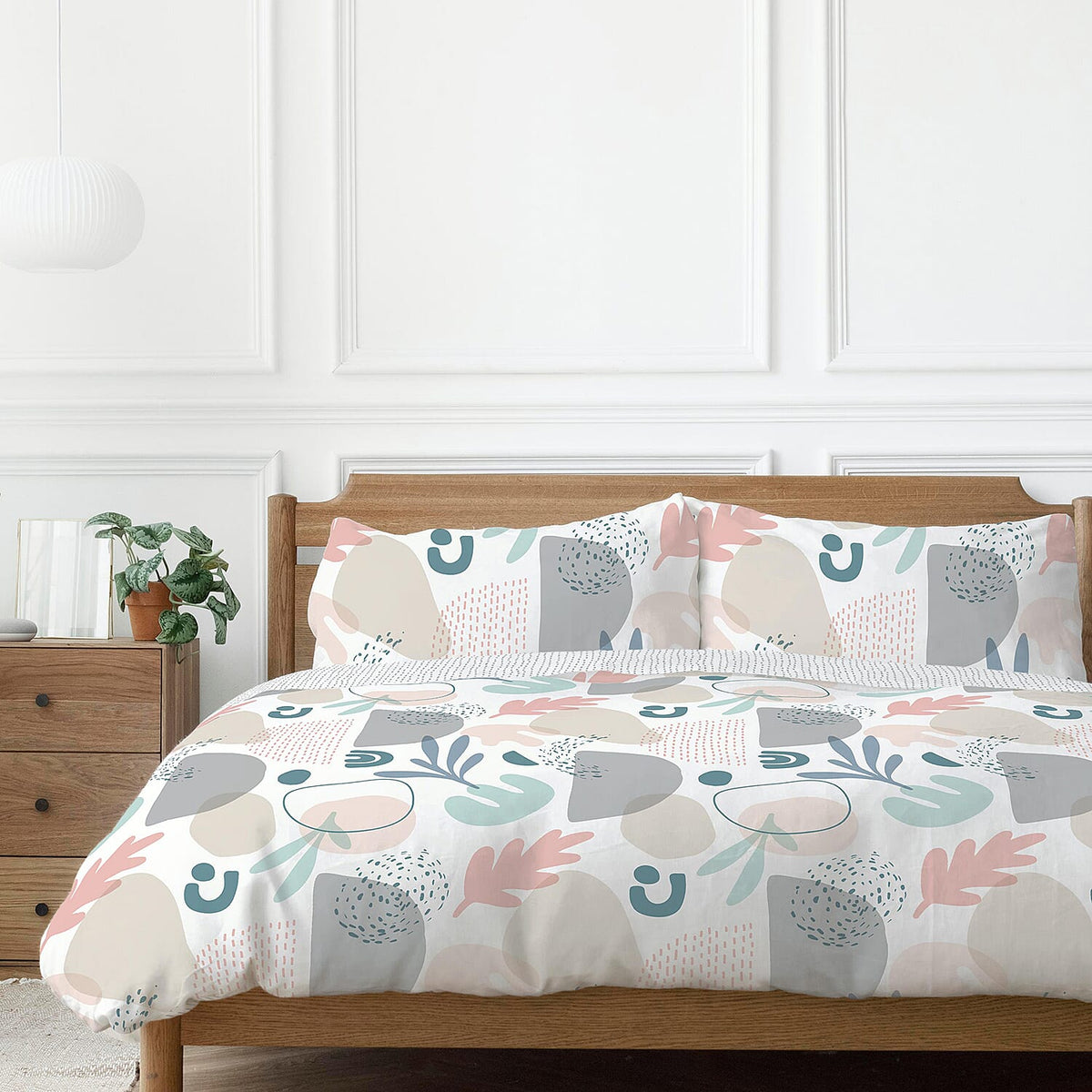 One Time Closeout - Anisa Abstract Pattern Duvet Cover Set (Size Double) - Silver V32636593 0