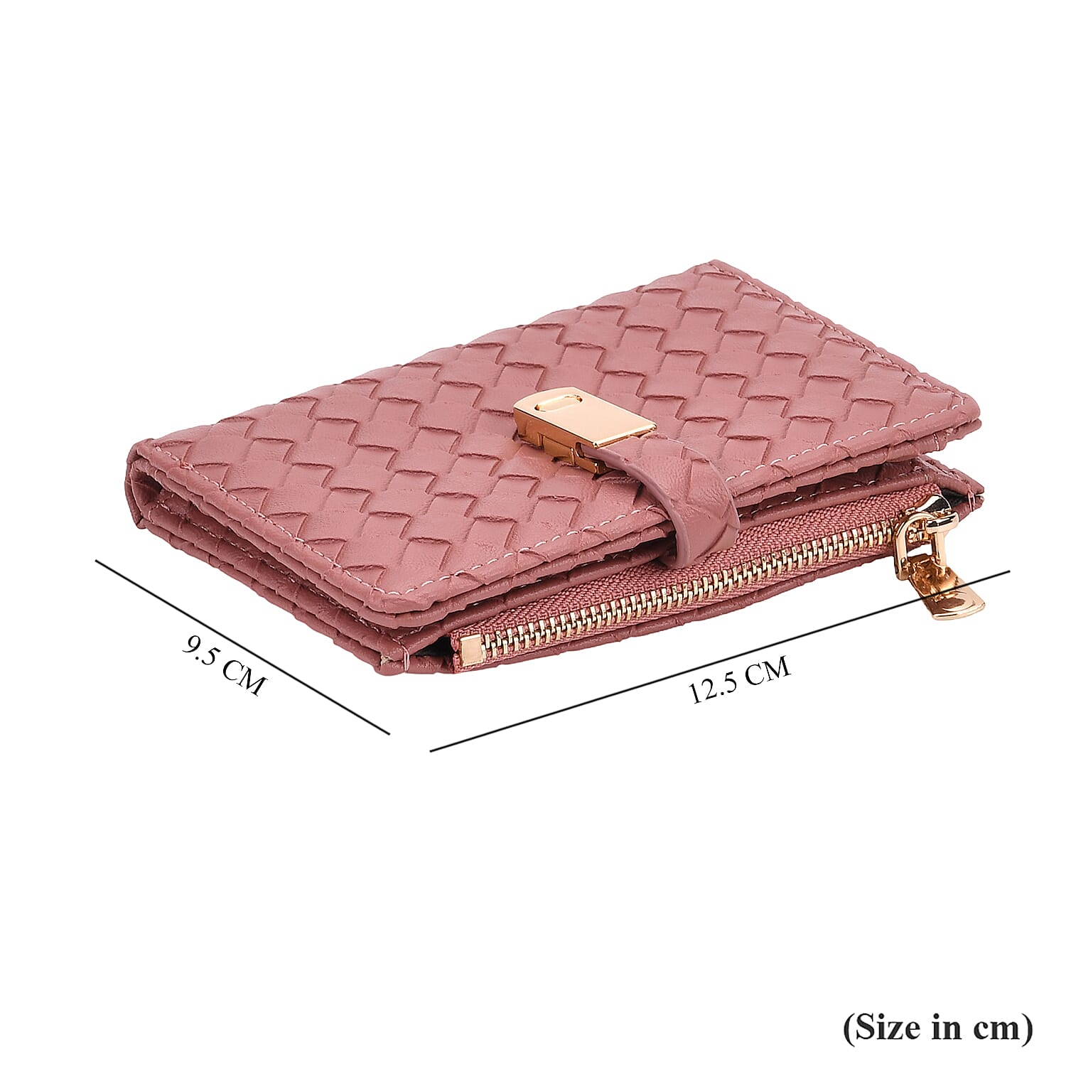 Designer Inspired-Compact RFID Protected Wallet with Gold Clasp - Red 8044120 7