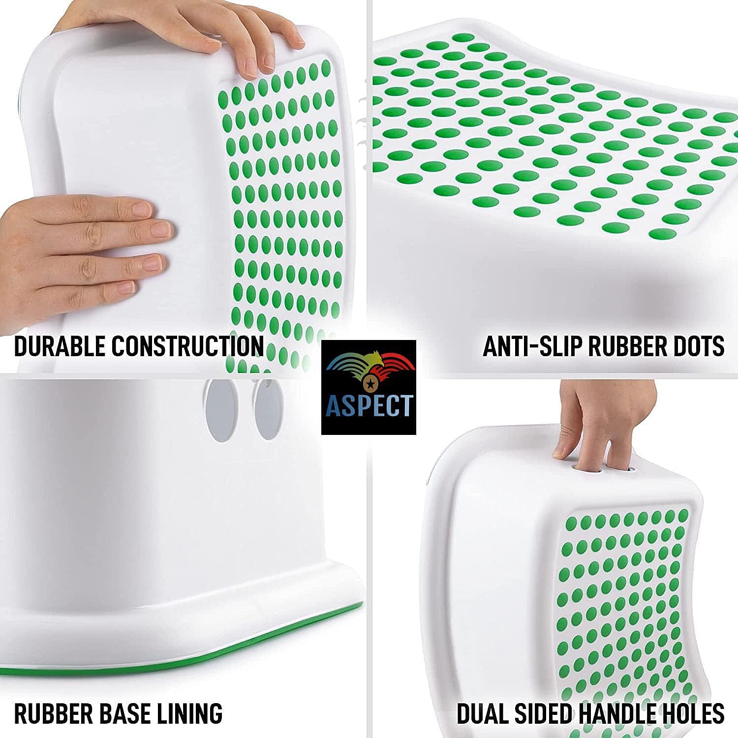 Compact White Bathroom Step Stool with Grip Surface 8124947 1