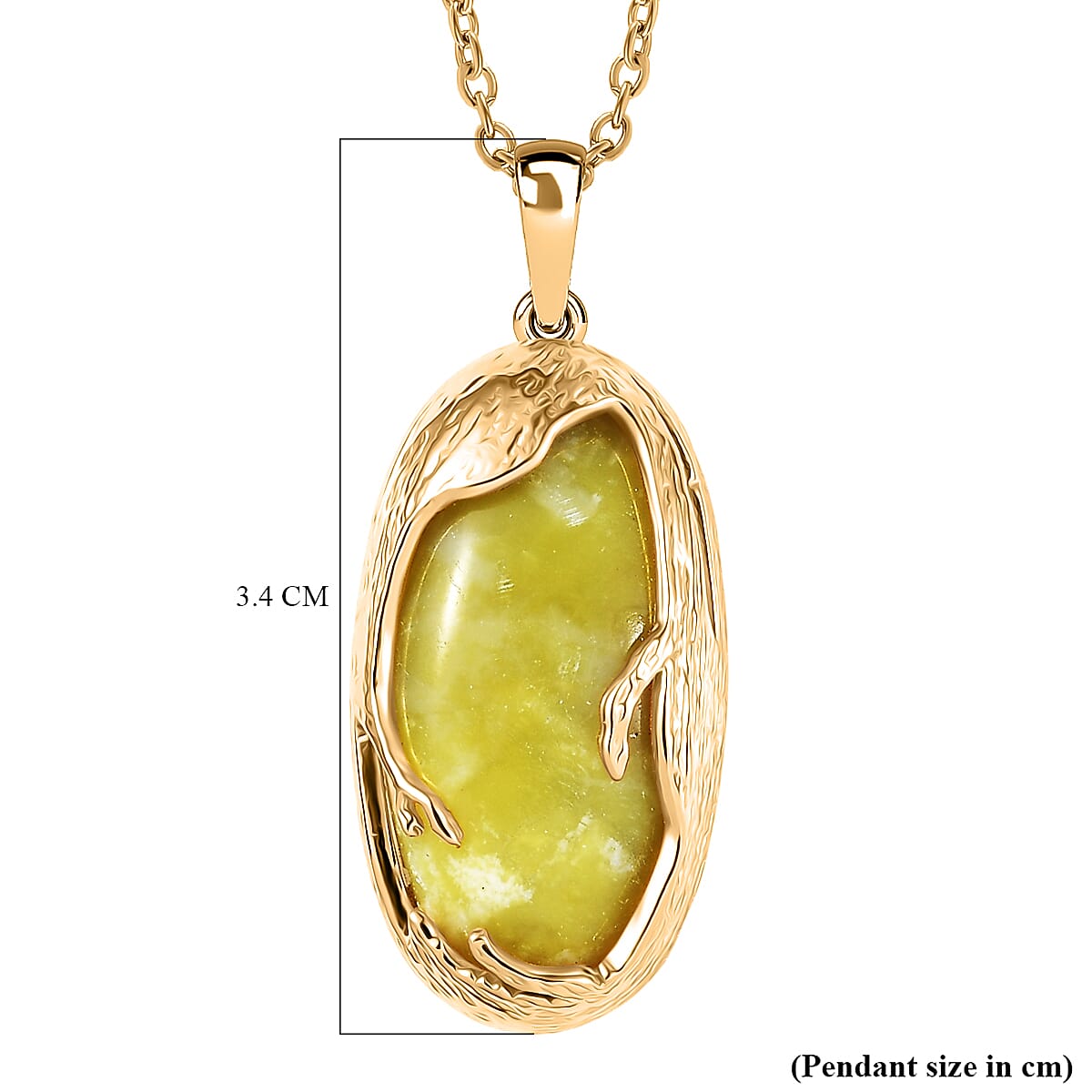EverTrue Connemara Marble Pendant with Chain (Size - 20) in Yellow Gold Tone 10.88 Ct. 4430497 6