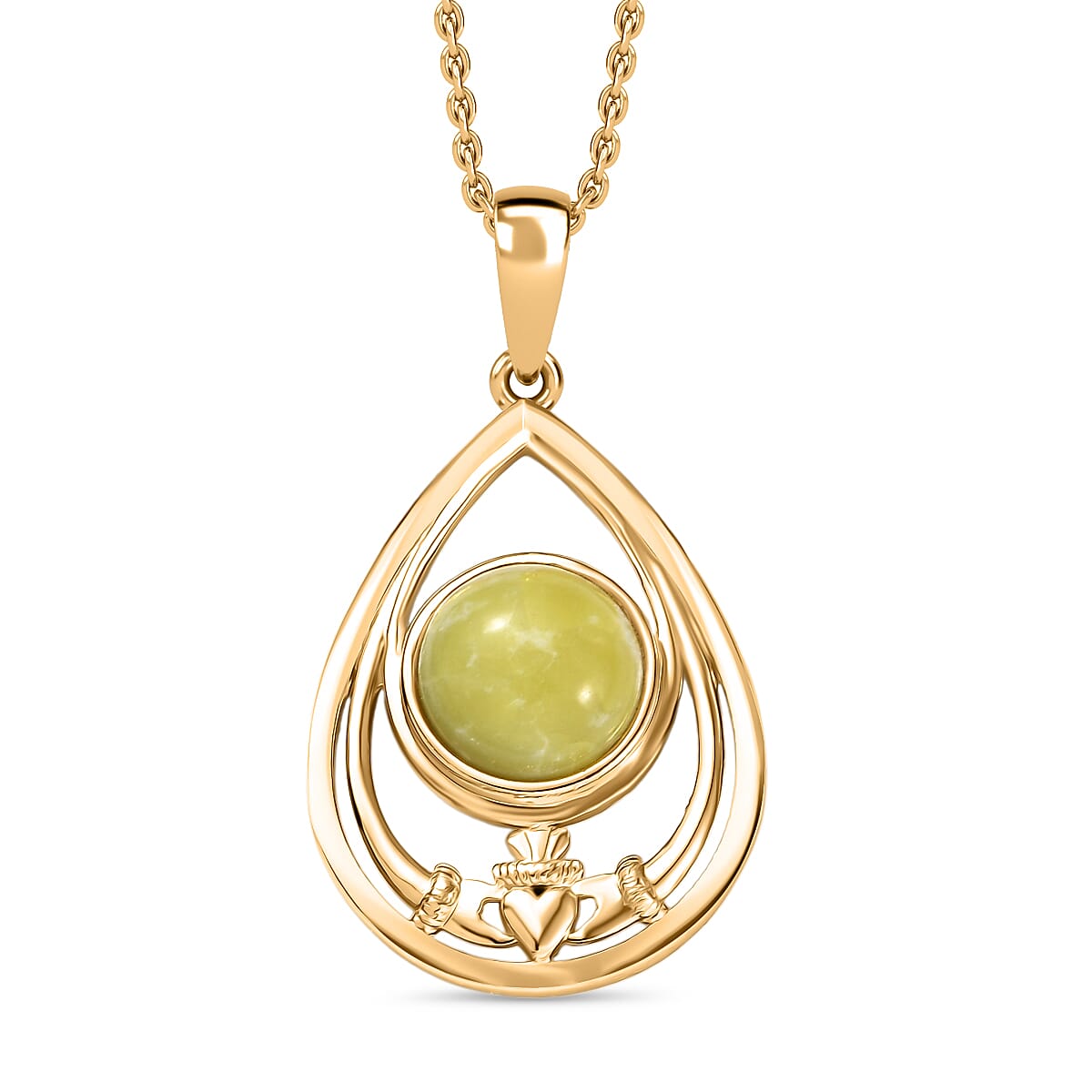 EverTrue Connemara Marble Pendant with Chain (Size - 20) in Yellow Gold Tone 4.11 Ct. V32577838 0