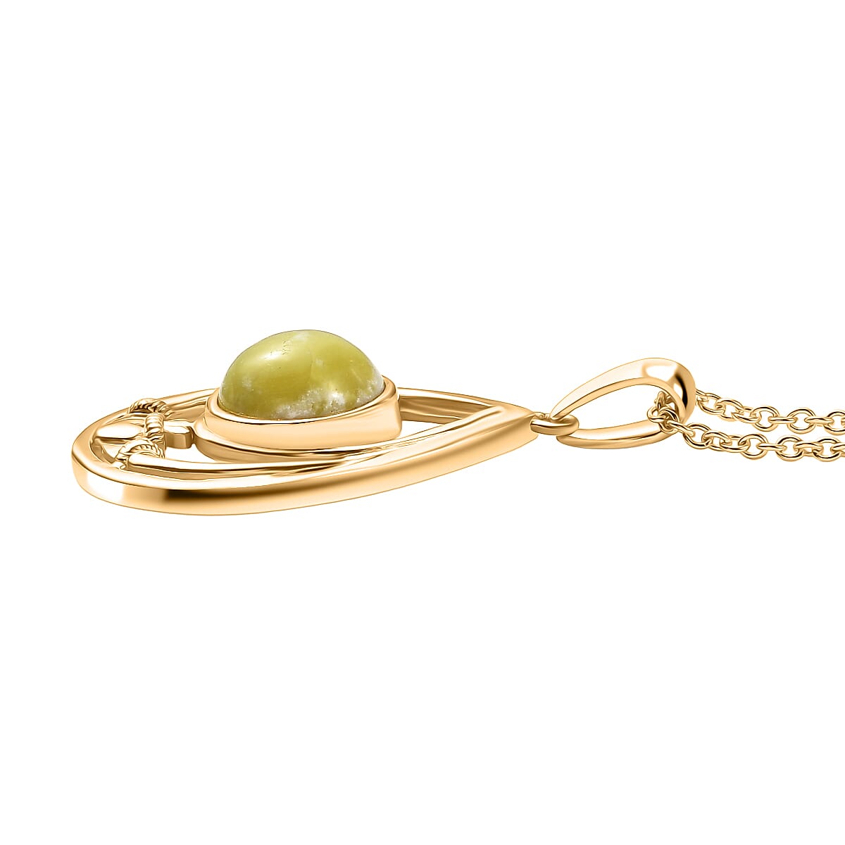 EverTrue Connemara Marble Pendant with Chain (Size - 20) in Yellow Gold Tone 4.11 Ct. V32577838 4