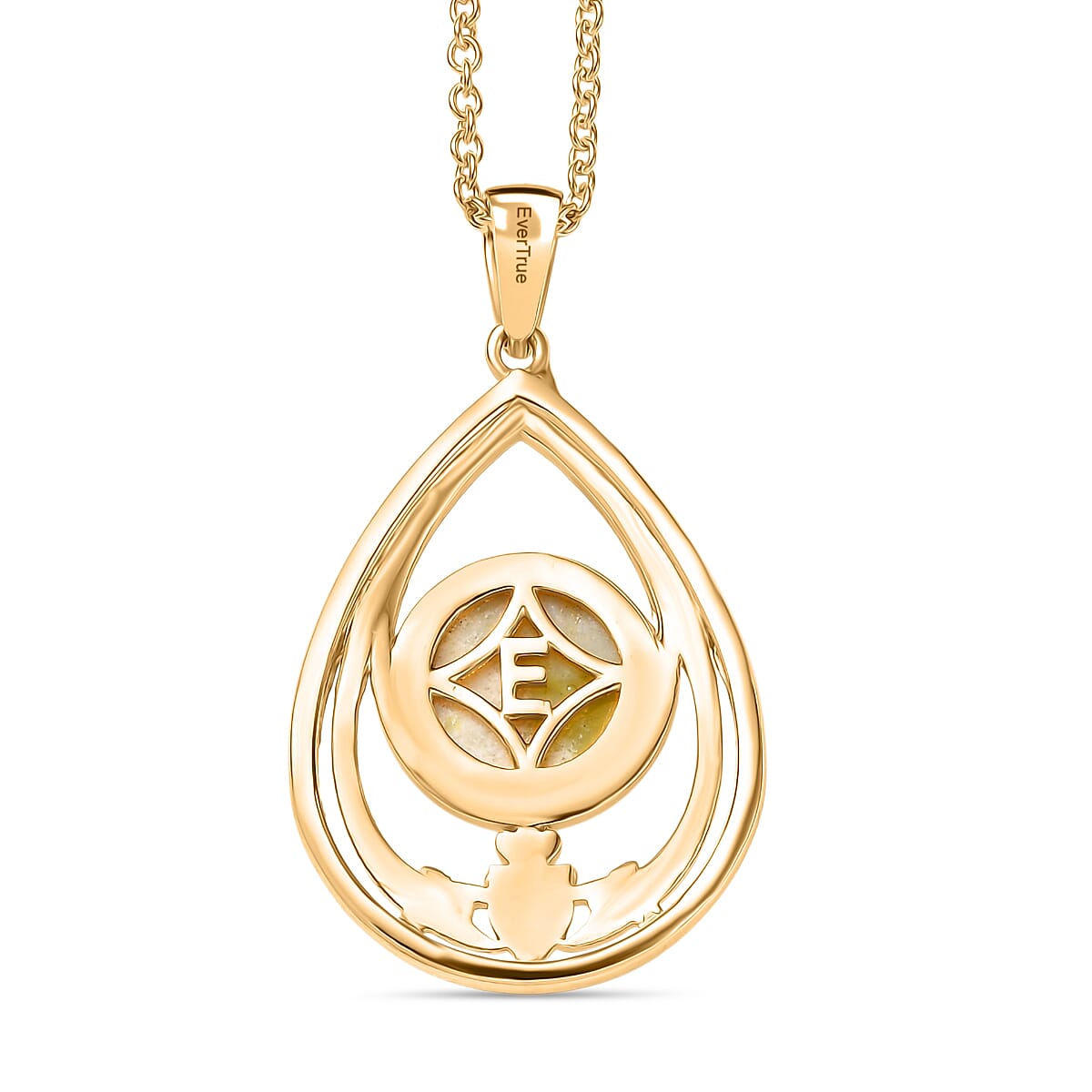 EverTrue Connemara Marble Pendant with Chain (Size - 20) in Yellow Gold Tone 4.11 Ct. V32577838 5