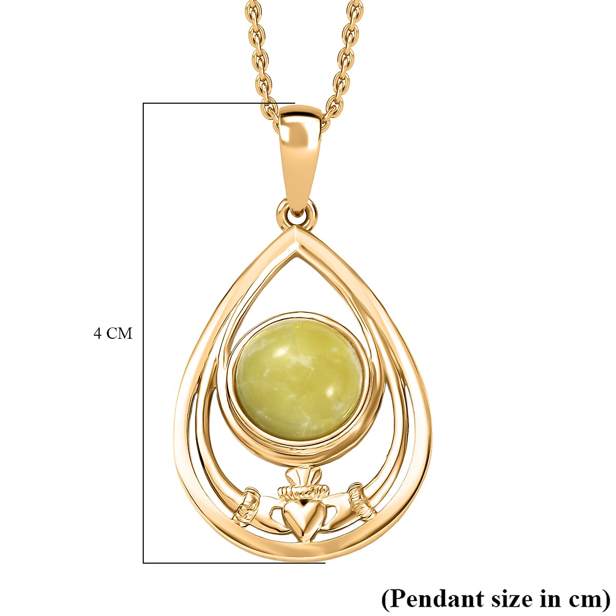 EverTrue Connemara Marble Pendant with Chain (Size - 20) in Yellow Gold Tone 4.11 Ct. V32577838 6