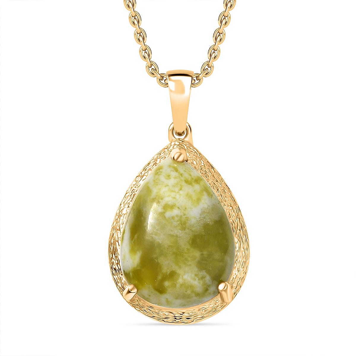 EverTrue Connemara Marble Pendant with Chain (Size - 20) in Yellow Gold Tone 8.66 Ct. 4427172 0