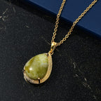 EverTrue Connemara Marble Pendant with Chain (Size - 20) in Yellow Gold Tone 8.66 Ct.