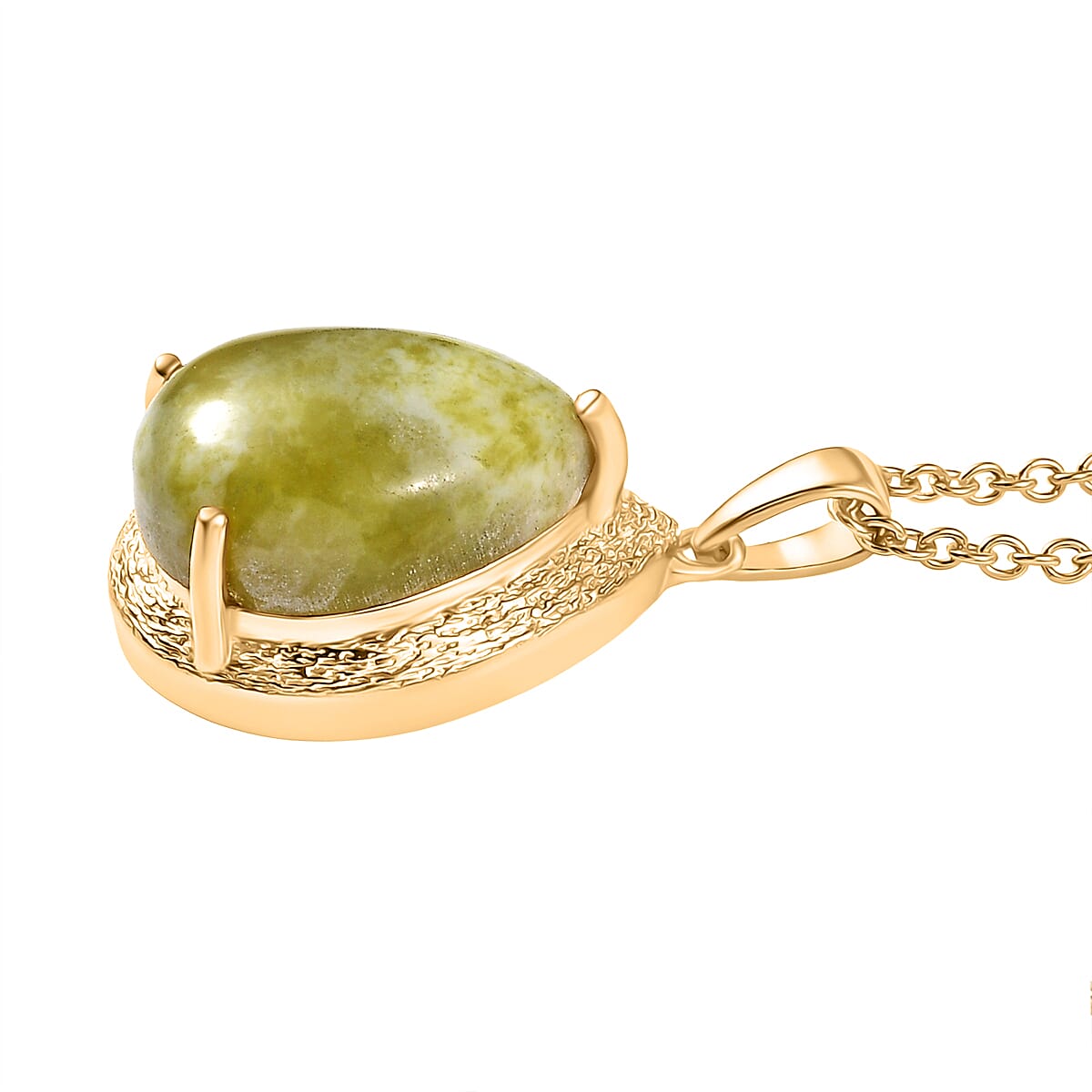 EverTrue Connemara Marble Pendant with Chain (Size - 20) in Yellow Gold Tone 8.66 Ct. 4427172 4