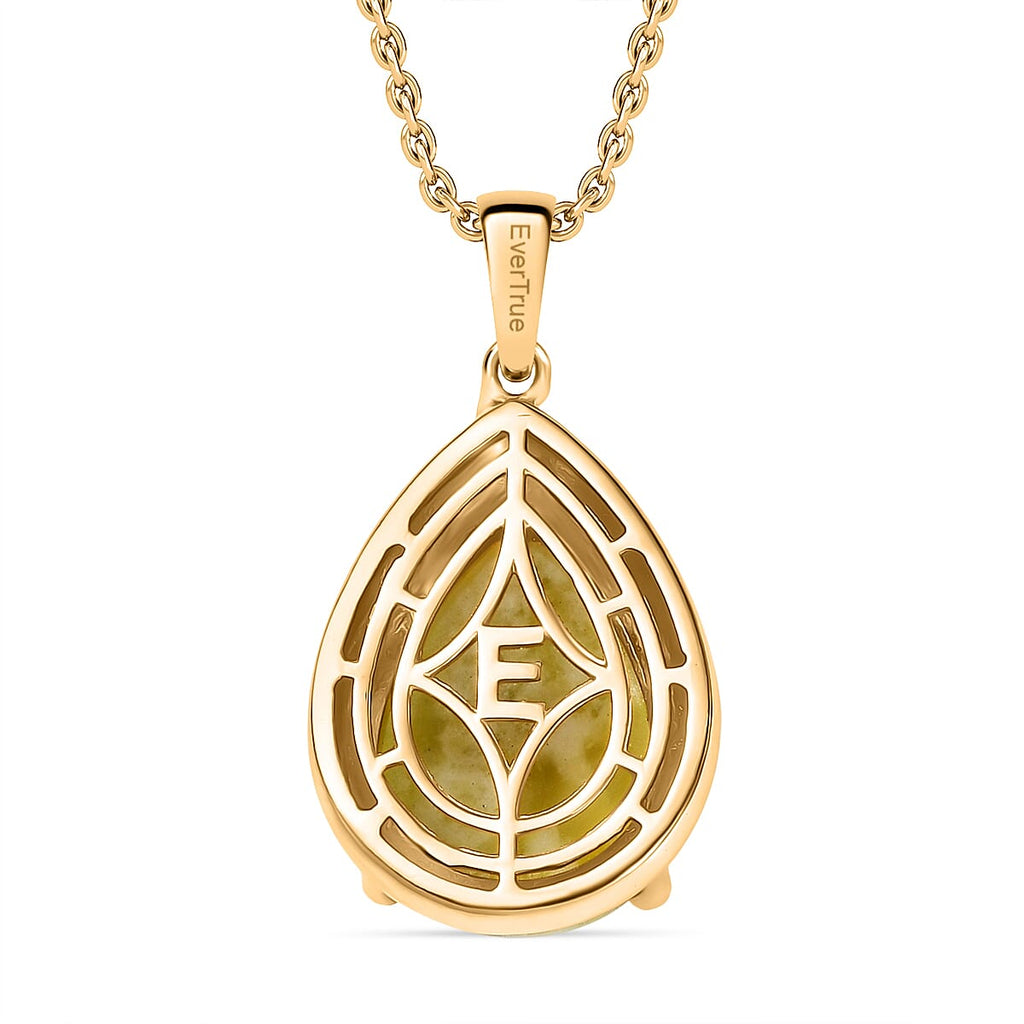 EverTrue Connemara Marble Pendant with Chain (Size - 20) in Yellow Gold Tone 8.66 Ct.