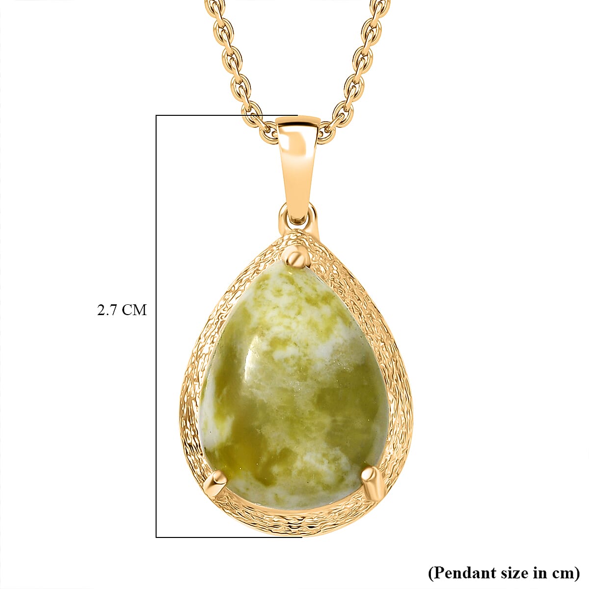 EverTrue Connemara Marble Pendant with Chain (Size - 20) in Yellow Gold Tone 8.66 Ct. 4427172 6