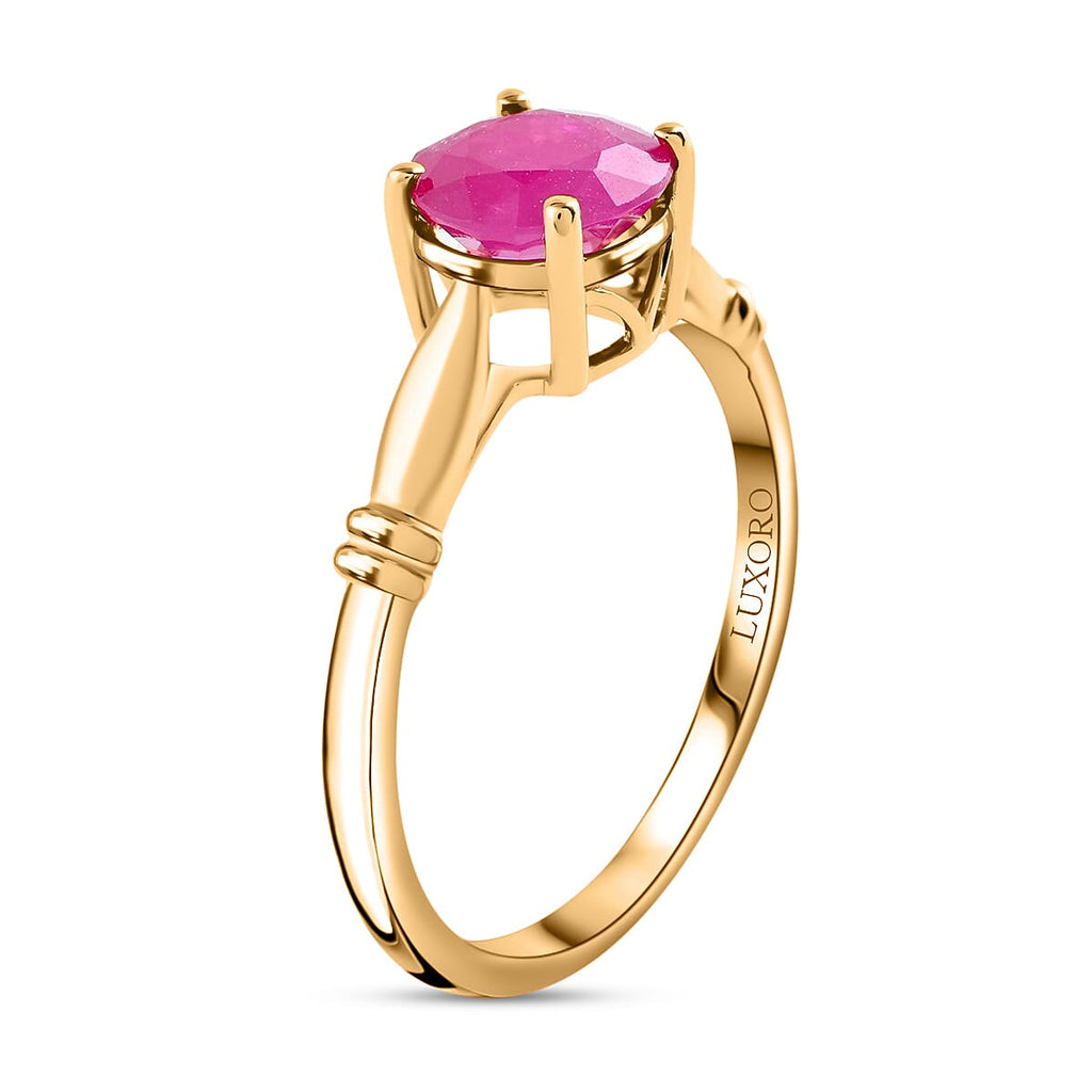 Constelacao de Delgado - 14K Yellow Gold Natural AAAA Cabo Delgado Ruby Ring 1.50 Ct.
