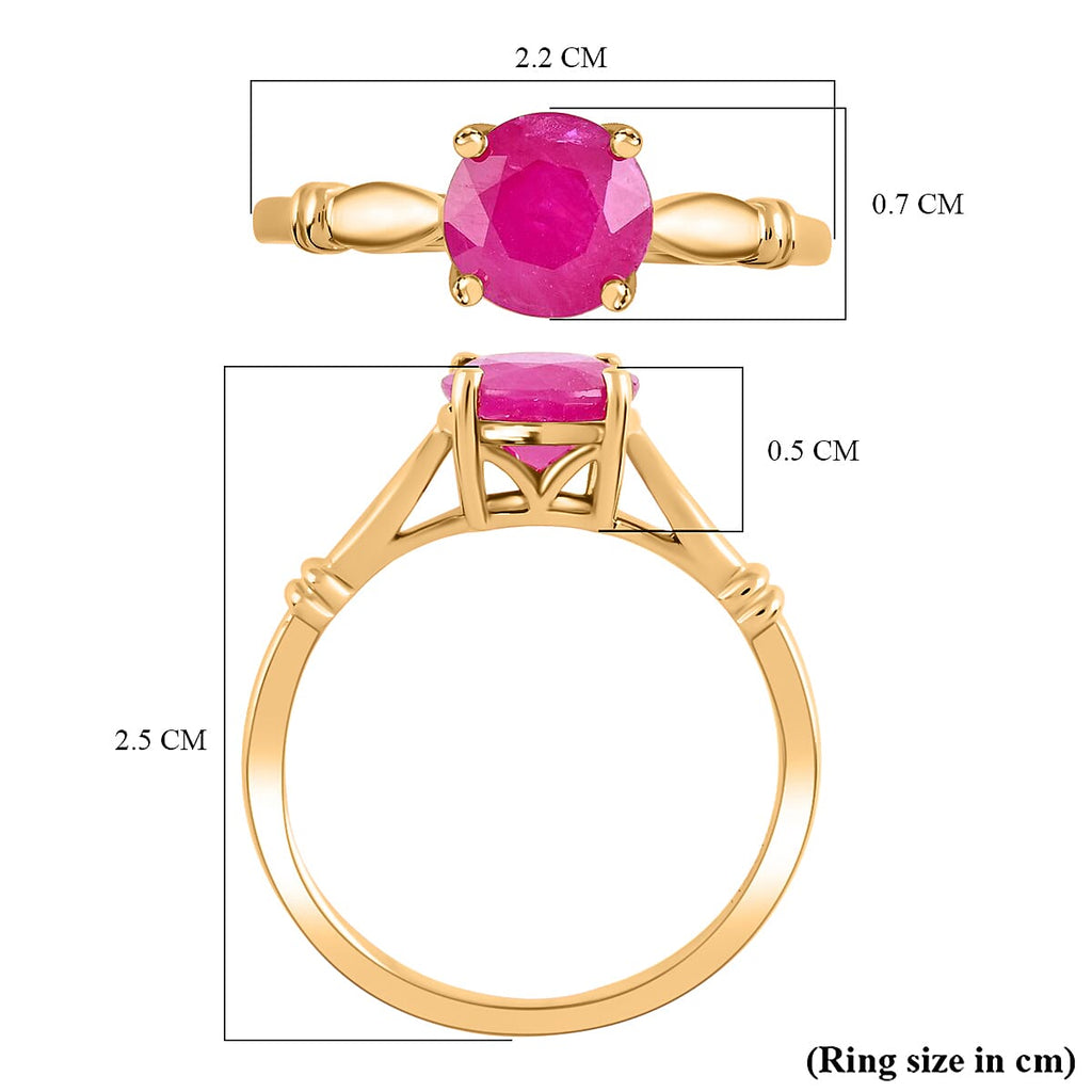 Constelacao de Delgado - 14K Yellow Gold Natural AAAA Cabo Delgado Ruby Ring 1.50 Ct.