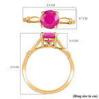 Constelacao de Delgado - 14K Yellow Gold Natural AAAA Cabo Delgado Ruby Ring 1.50 Ct.